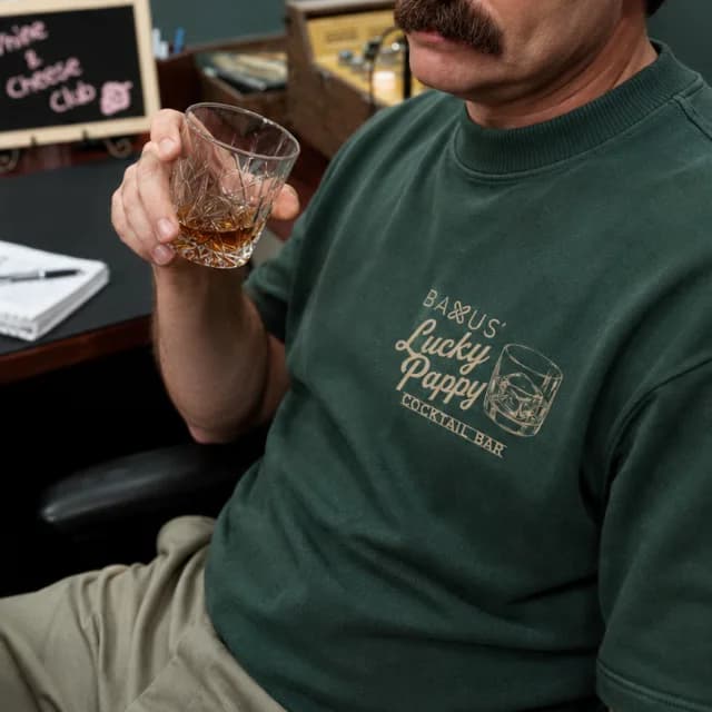 Lucky Puppy cocktail bar tee produced by Nomu